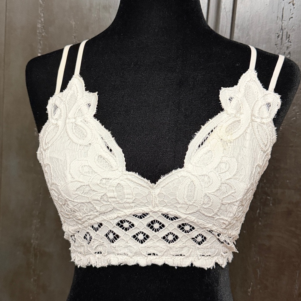 Anemone White lace bralette - Size Small
